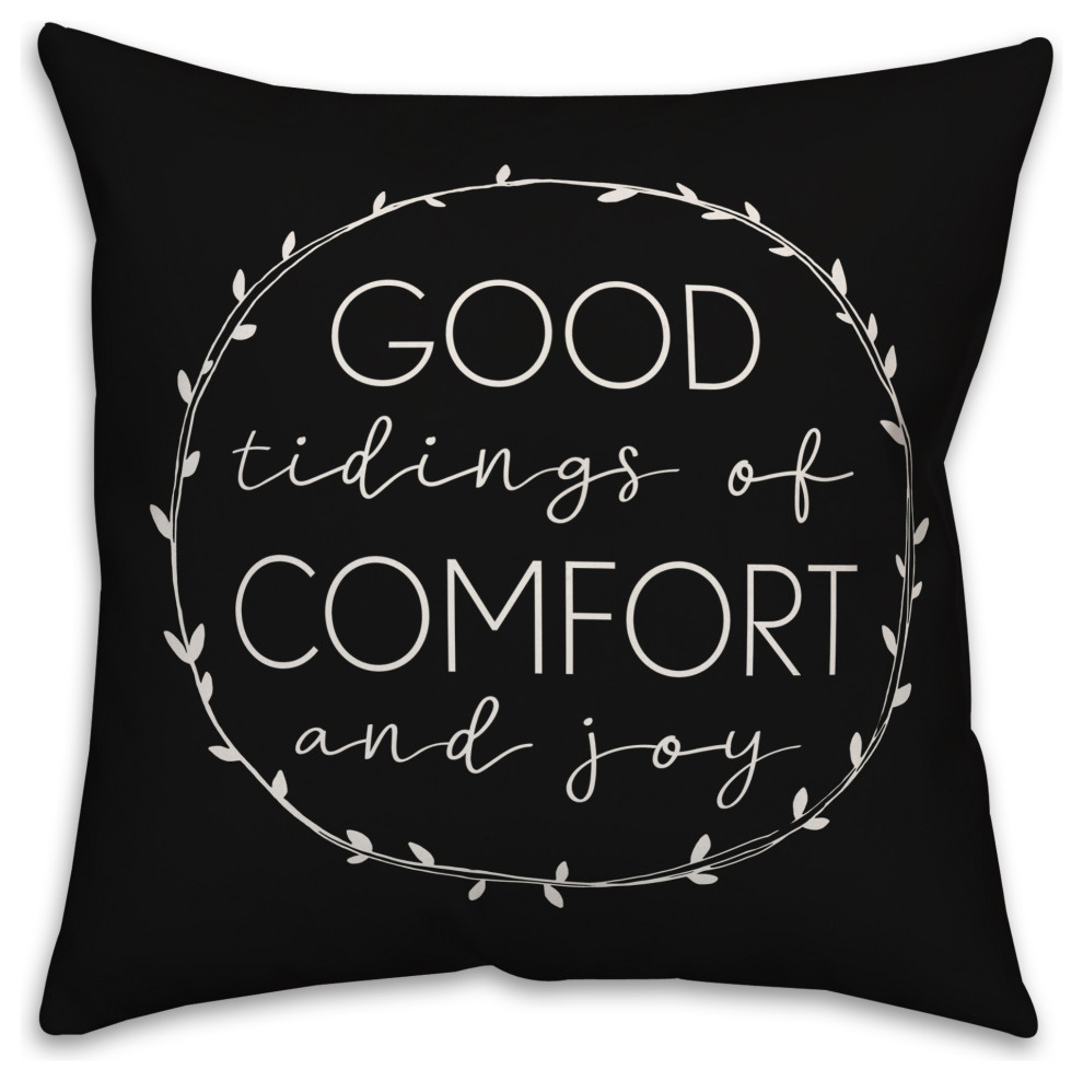 Good Tidings Of Comfort And Joy Pillow Contemporary Outdoor
