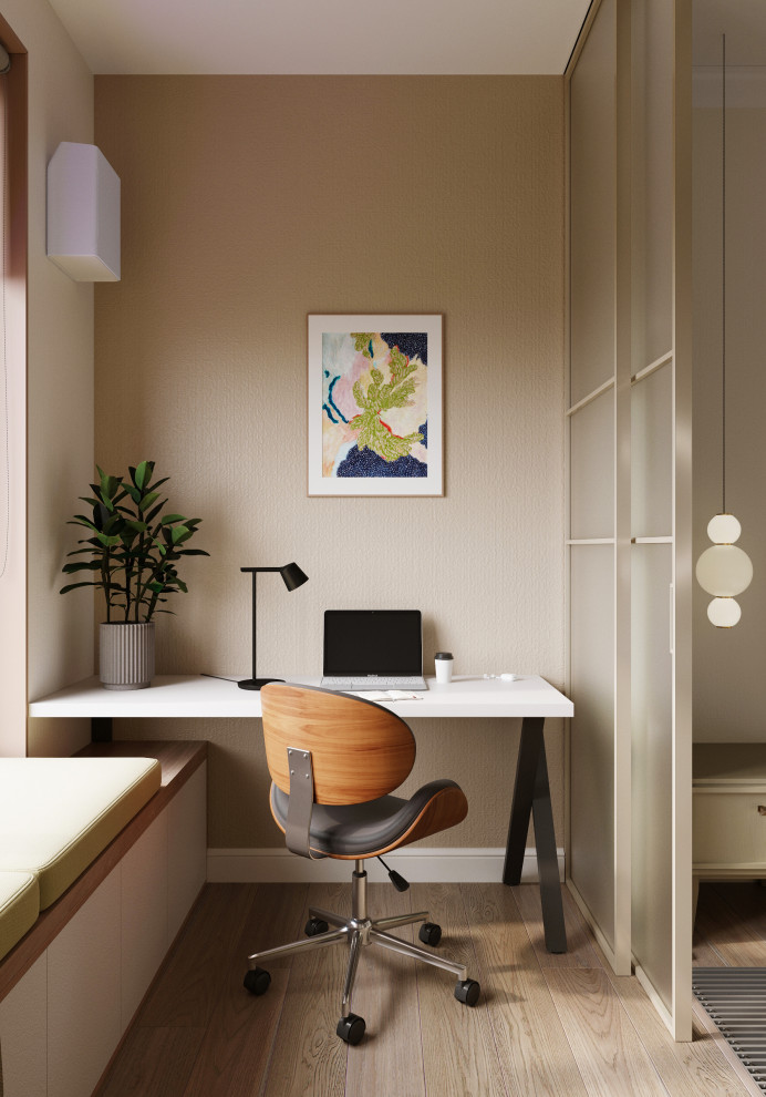 Светлая мастер - спальня в пастельных тонах