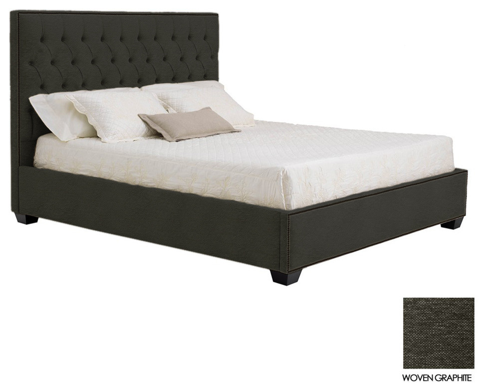 Huntley Drive Upholstered Bed, Woven Graphite, Cal King
