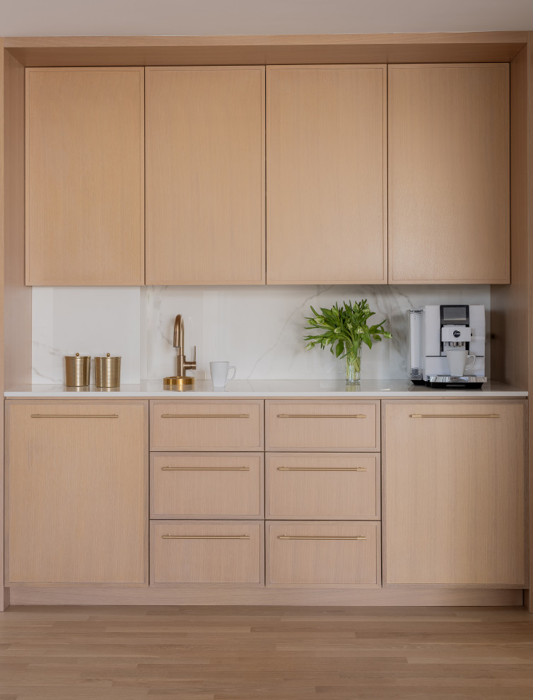 Example of a transitional kitchen design in Boston
