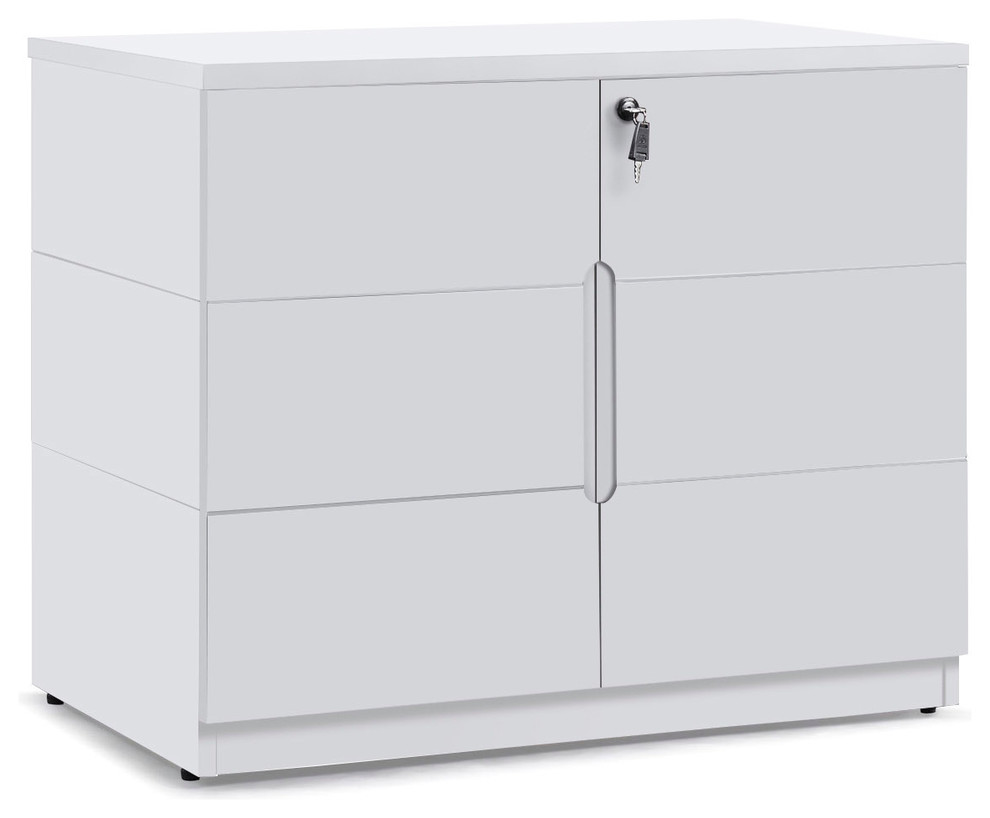 Hayes Modern 2Door Storage Printer Black Oak Transitional