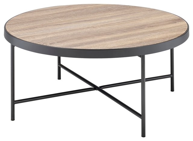 ACME Bage Coffee Table Weathered Gray Oak Industrial