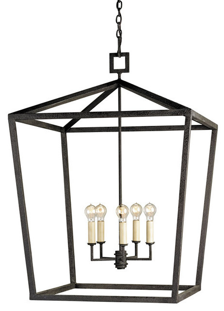Currey and Company 9872 Denison 4 Light Lantern Style Chandelier