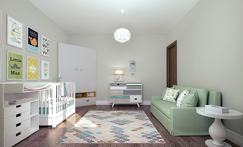 Детская комната на втором этаже 13,8 кв. м