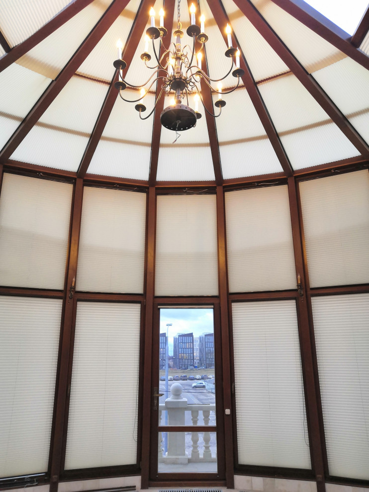 Шторы плиссе для зимнего сада (сложные формы, электрика)