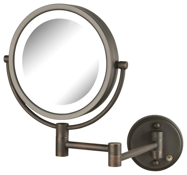 Jerdon 8 5 Led Lighted Wall Mirror With 8x 1x Mag Bronze Jerdon 8 5 Led Lighted Wall Mirror With 8x 1x Mag Bronze