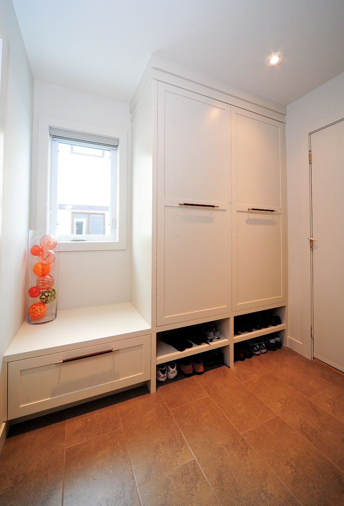 Inspiration for a transitional entryway remodel in Calgary