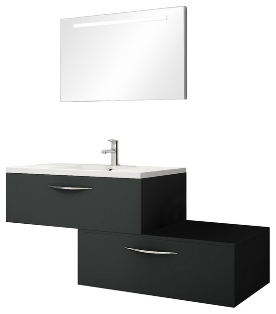 Vogue Anthracite Opal Bathroom Vanity Unit 90 Cm