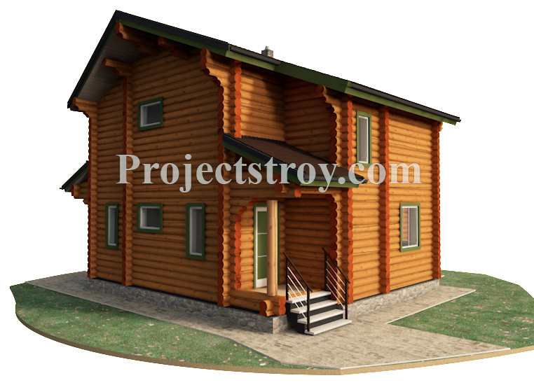 Деревянный дом из оцилиндрованного бревна