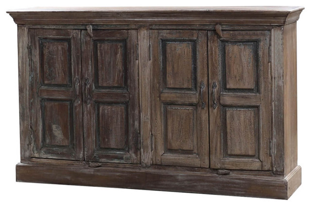 Thompson Rustic Reclaimed Wood Farmhouse Large Sideboard Cabinet