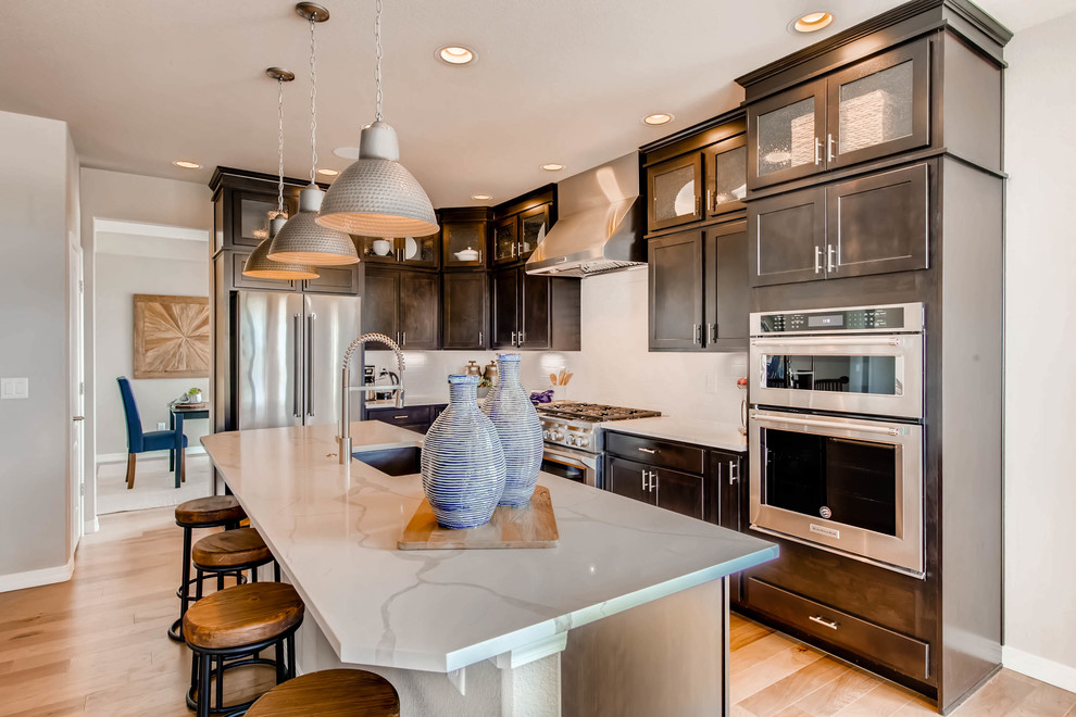 Mountain style kitchen photo in Denver