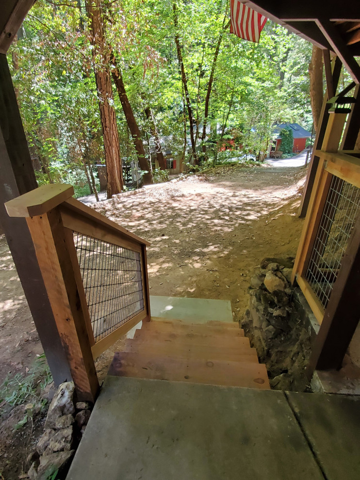 Wood Cabin Stairs
