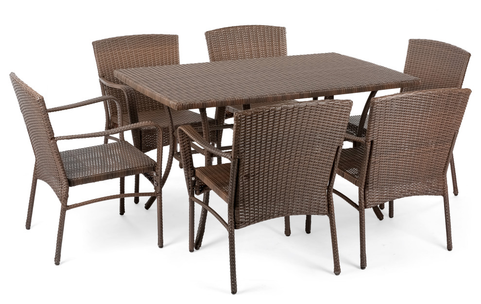 Leisure Collection Outdoor Garden Patio Furniture 7Piece Dining Set