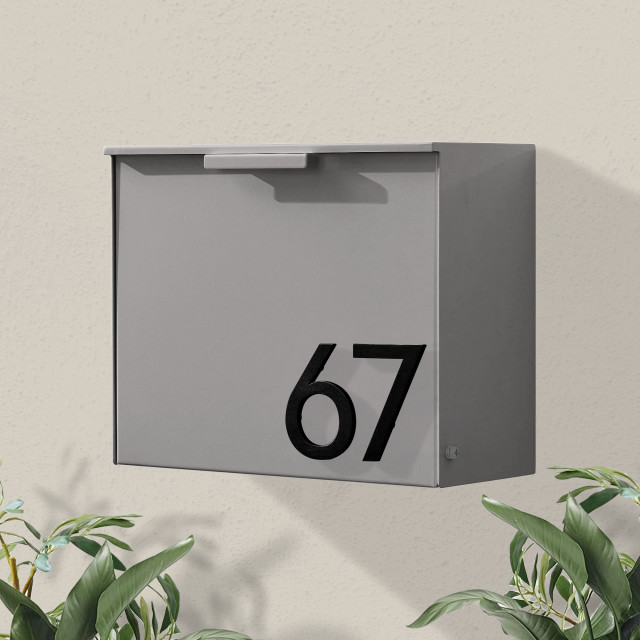 Cubby Wall Mounted Mailbox + House Numbers, Lock Included, Outgoing