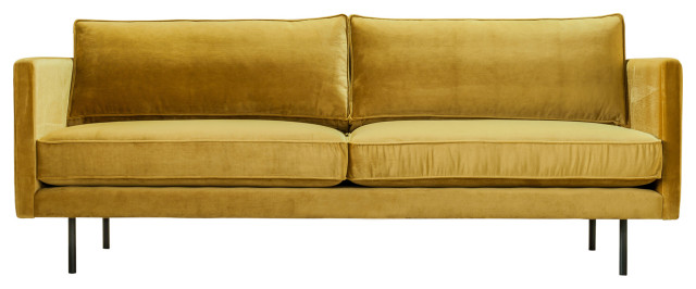 83 Inch Sofa Mustard Yellow Mid-Century Modern