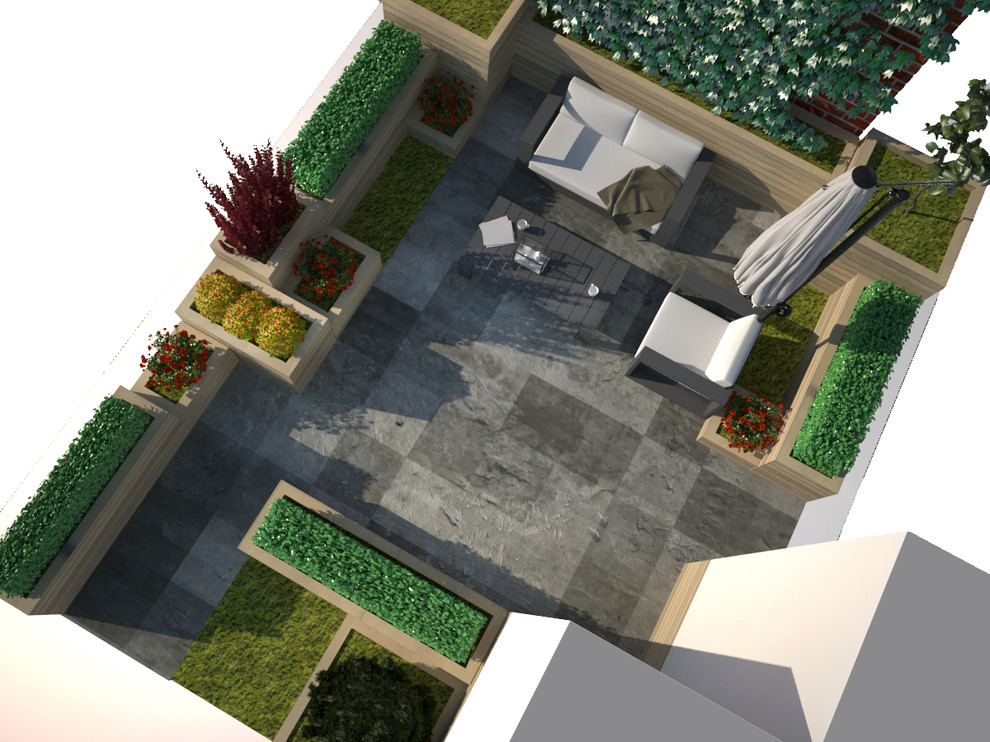 Сад на крыше парковки.