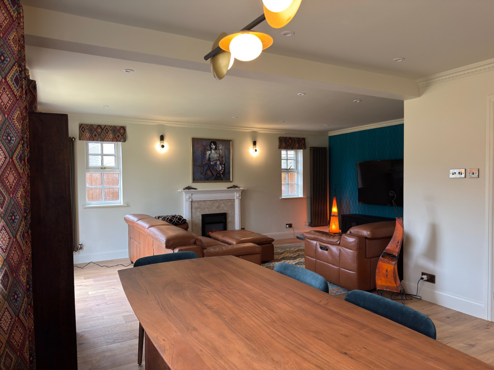Bold and ethnic Transitional style Living/Dining room