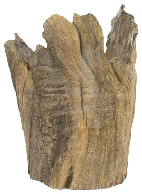 Sculpture Medium Beige Wood