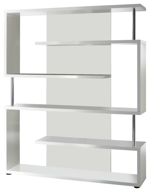 Torero Interlocking White Gloss Chrome Bookcase Contemporary Torero Interlocking White Gloss Chrome Bookcase