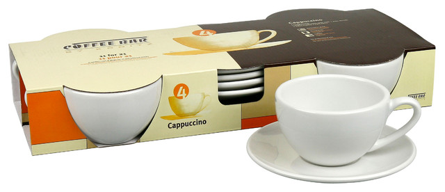 Zeller 26541 Cappuccino Set 8-Piece Coffee Style Porcelain 