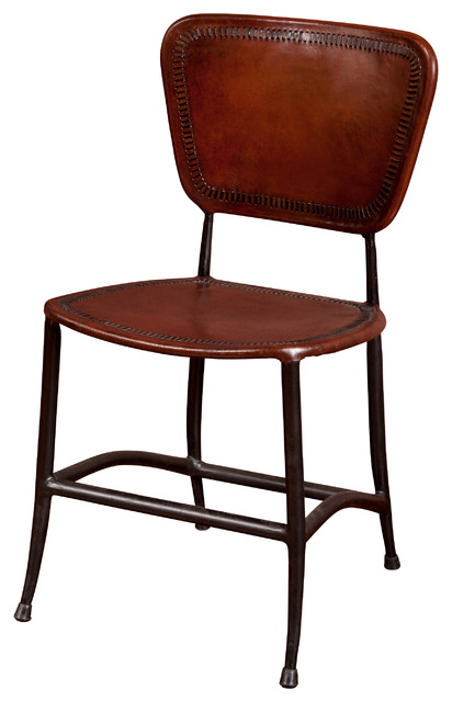 Rocket Dining Chair Sienna Brown And Burnished Iron