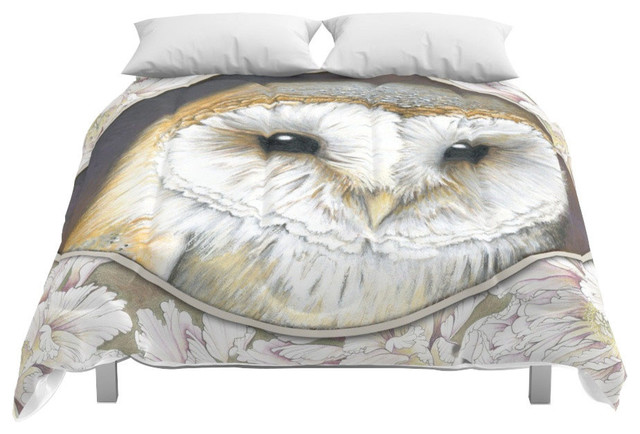 Society6 Barn Owl Comforter Rustic Comforters And Comforter