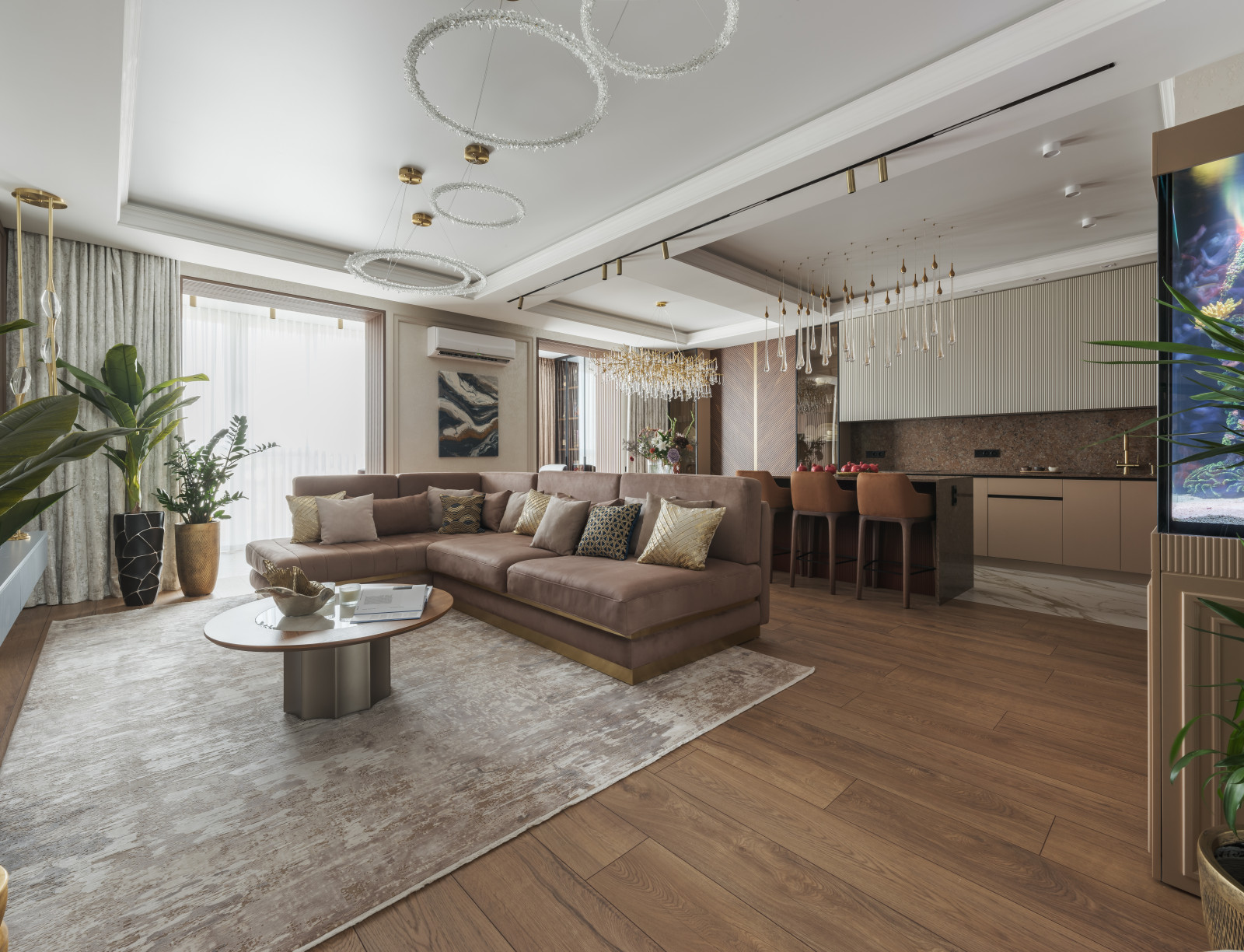 Реализация современной четырехкомнатной квартиры площадью 170 м²