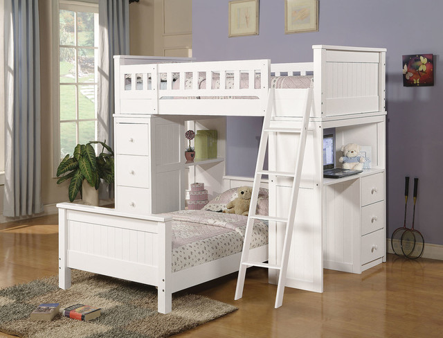 Acme Willoughby Twin Loft Bed With Desk White