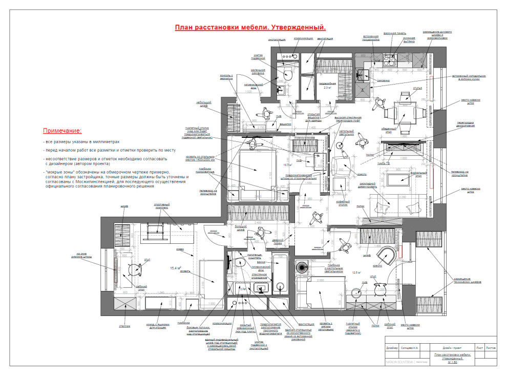 Для счастливой жизни. Проект квартиры 90 м2.