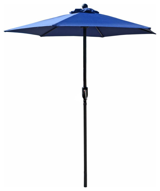 Metal Patio Umbrella With Crank, Navy Blue, 6.5' - Contemporary - Outdoor  Umbrellas - by Pier Surplus | Houzz