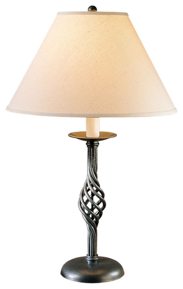 Hubbardton Forge 265001-1101 Twist Basket Table Lamp in Natural Iron