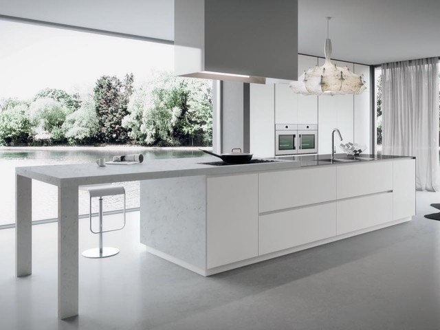 Colorquartz Bianco Carrara Cq876 Modern Kitchen San Diego