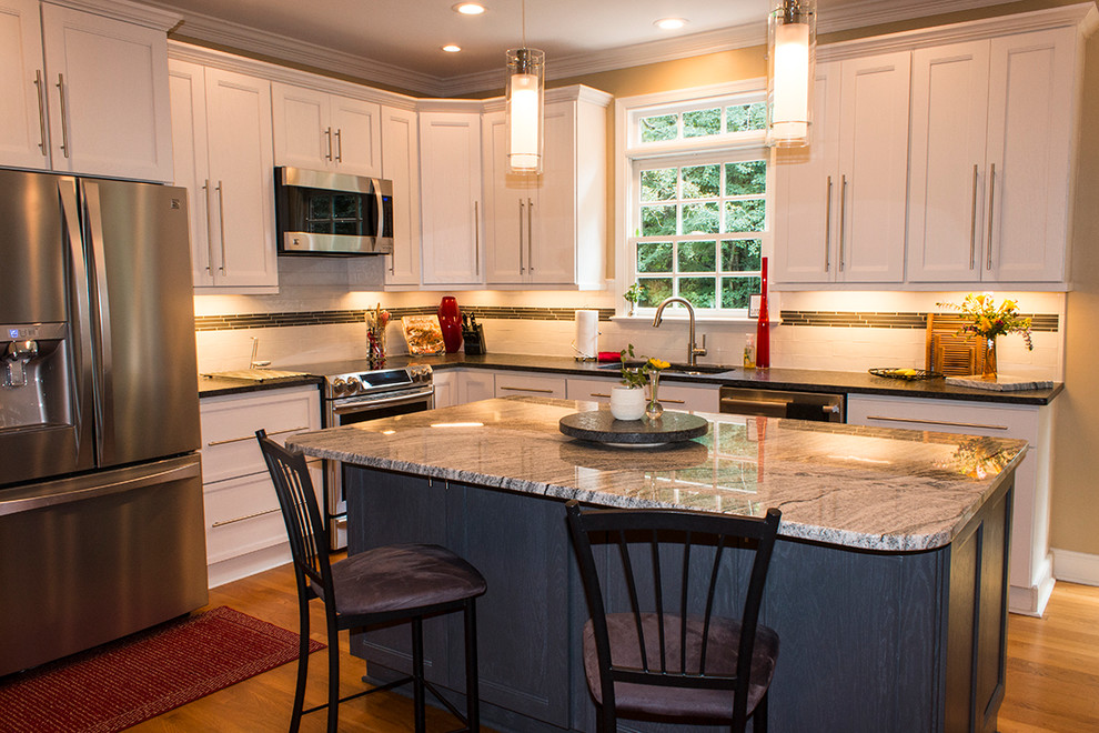 This is an example of a large eclectic kitchen in Raleigh.