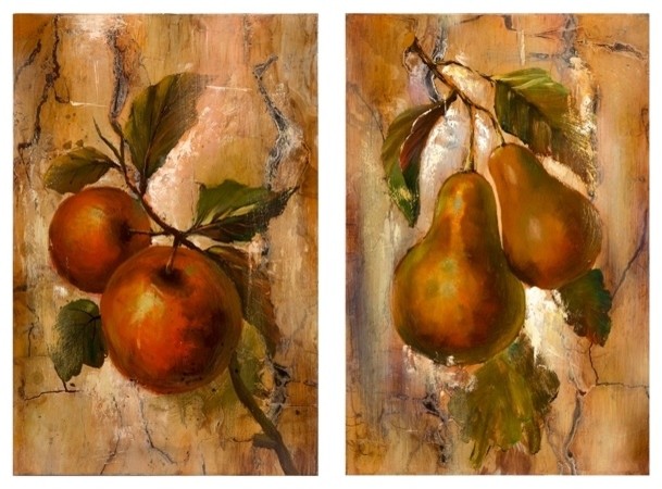 Emelda Pear and Apple Oil Painting - Ast 2