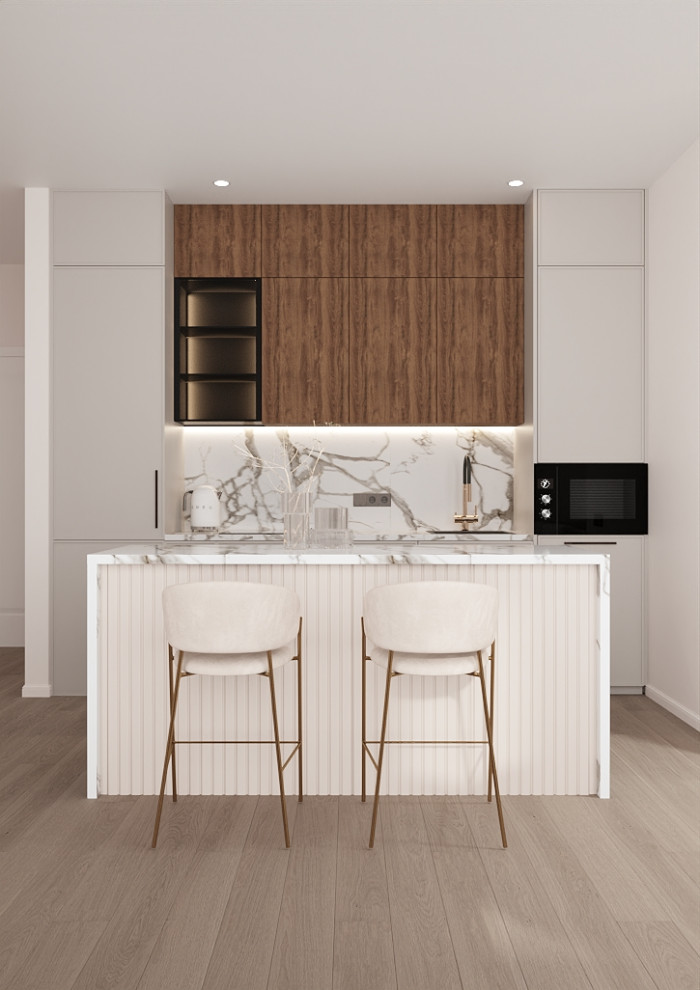 Кухня гостинная в ЖК"Южные кварталы"