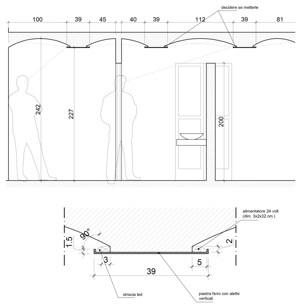 Studio dell'illuminamento al piano superiore