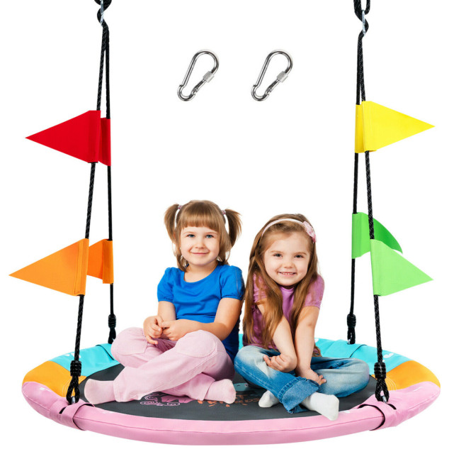 Gymax 40 Flying Saucer Tree Swing Indoor Outdoor Swing Play Set W