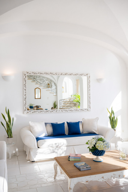 Villa Aldo Marino Positano - Soggiorno mediterranean-living-room