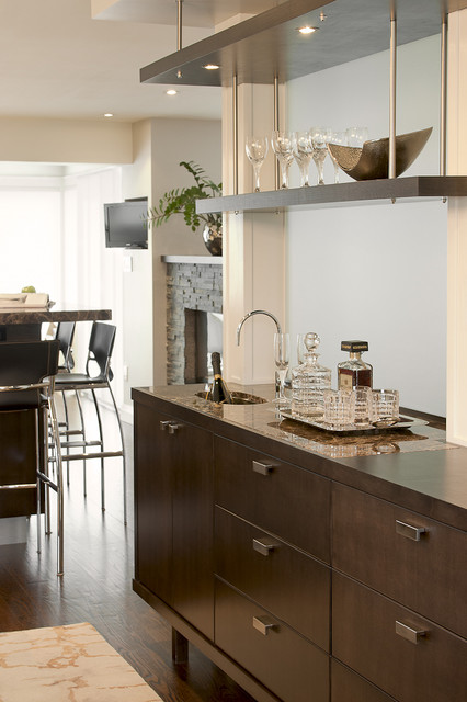 Wet-Bar contemporary-dining-room