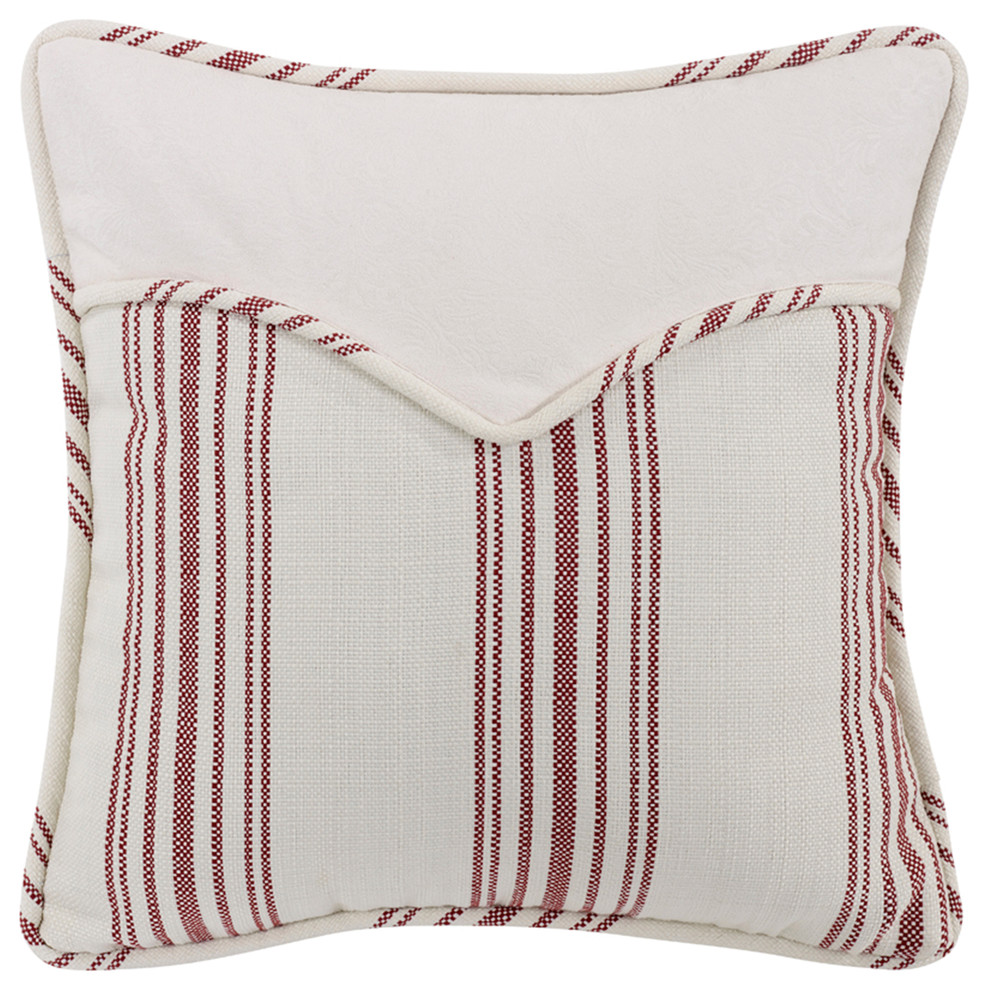 Red Stripe Envelope Pillow, 18"x18"