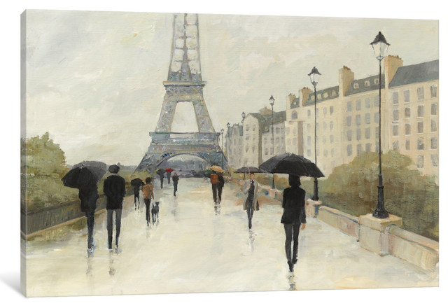 "Eiffel in the Rain" by Avery Tillmon, Canvas Print, 40"x26"