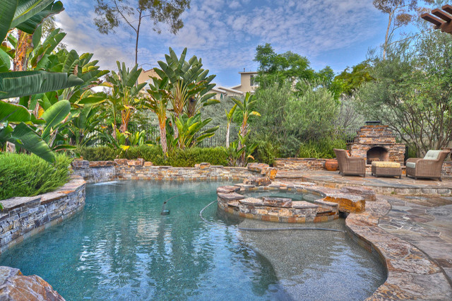 Tropical pool in Orange County.