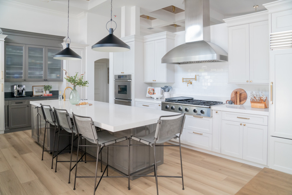 Example of a transitional kitchen design in Miami