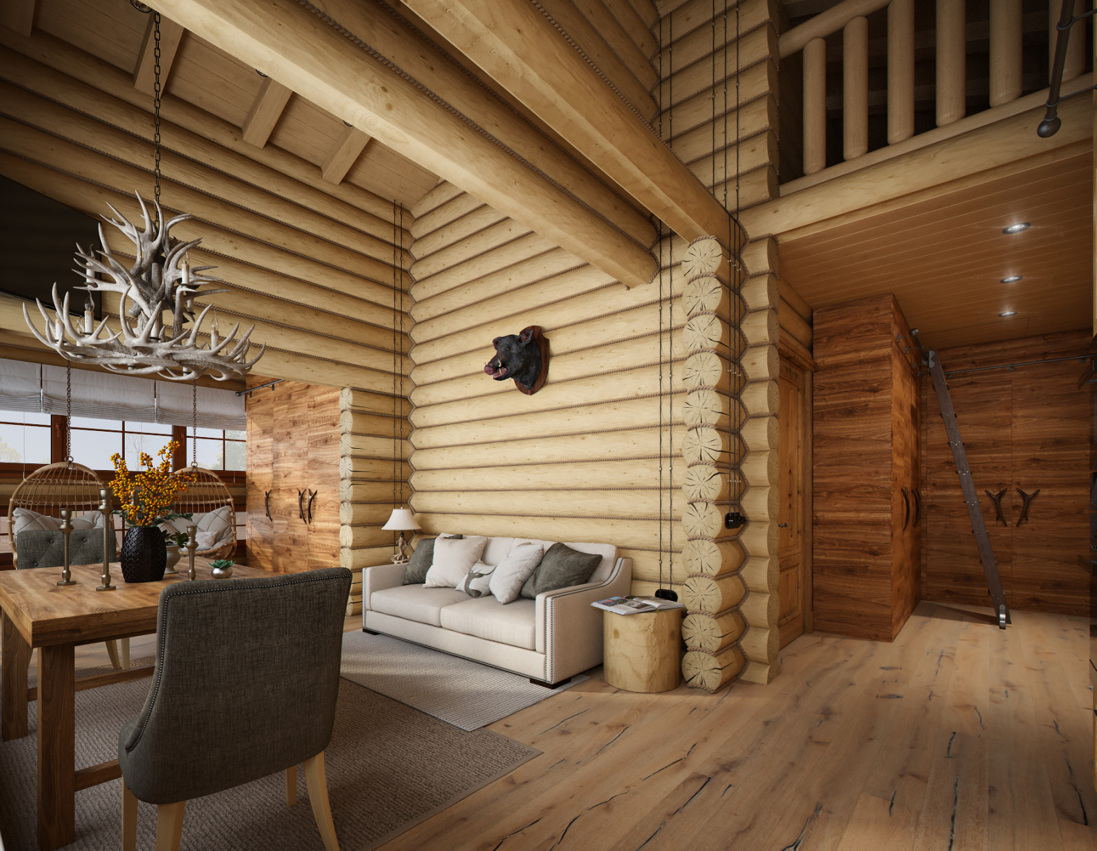 Деревянный дом с баней