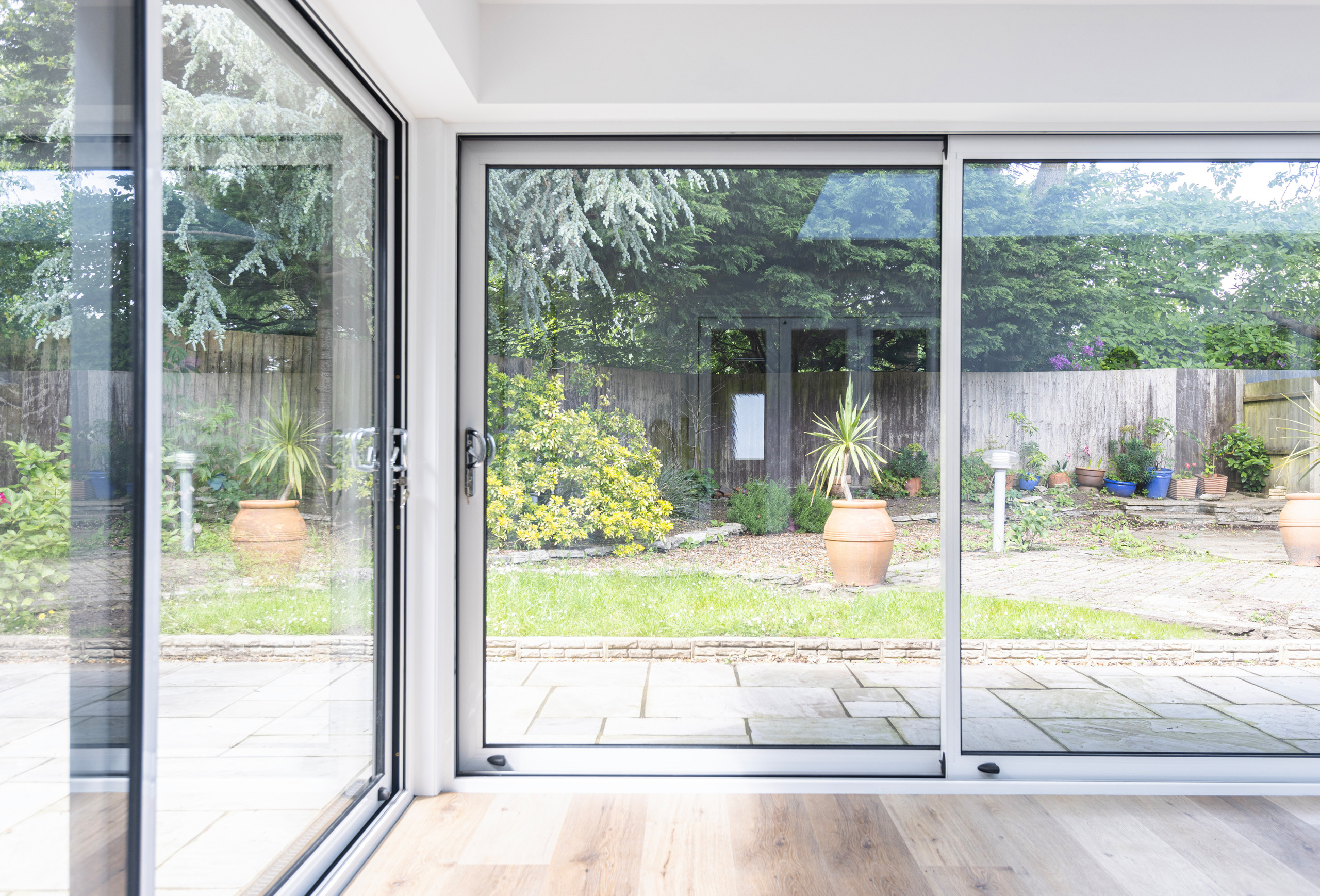 View of sliding doors and garden