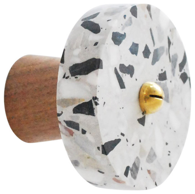 Cereal Terrazzo Wall Hook, White, Walnut