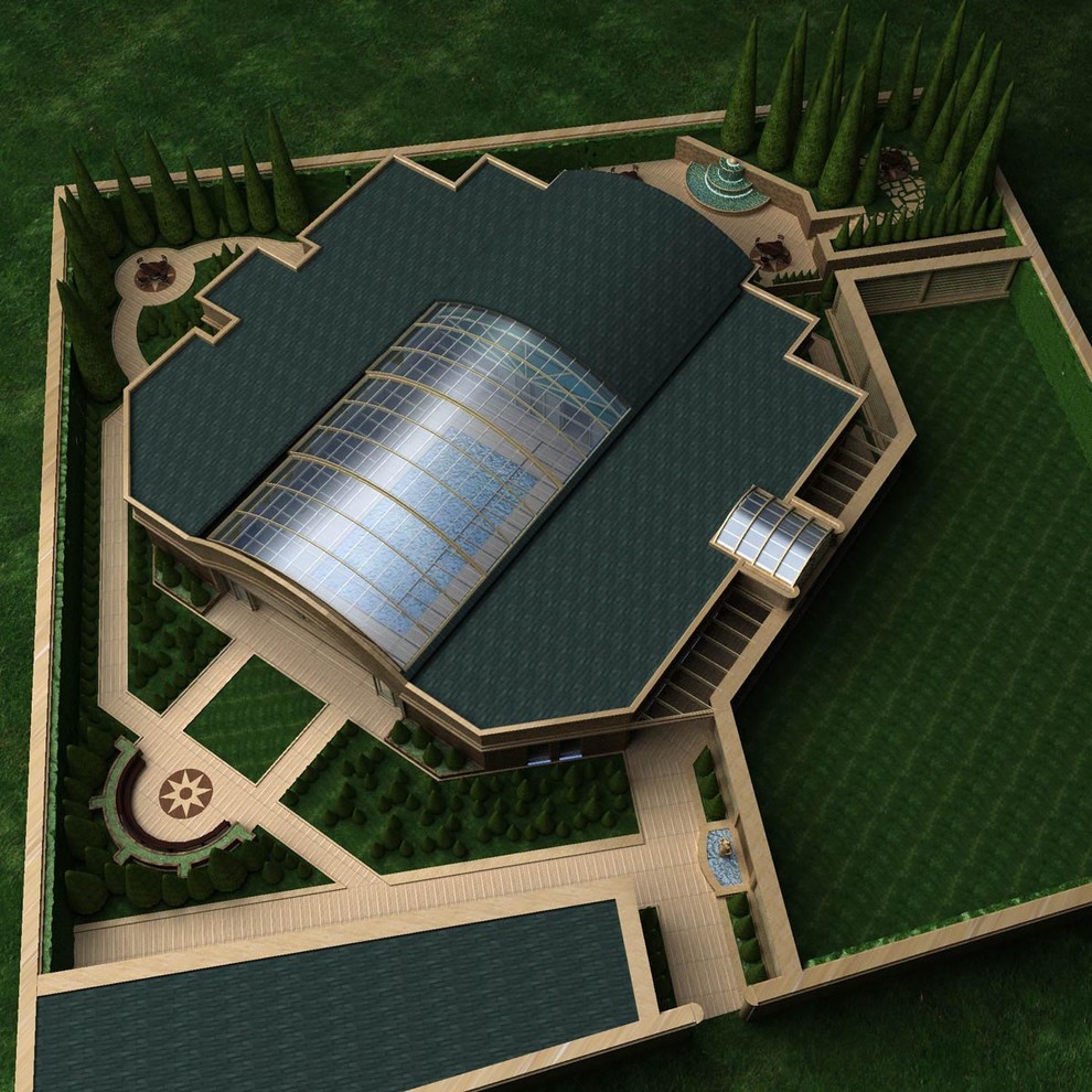 Частная вилла с раздвижной крышей в г. Анапа.