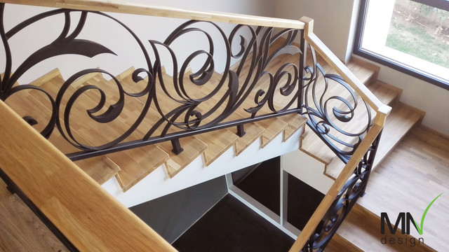 wrought iron railing minimalistisch-treppen