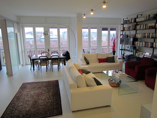 Total white contemporary-vardagsrum