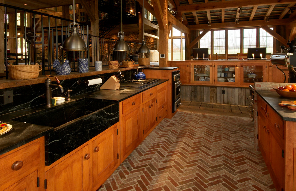 This is an example of a country kitchen in Philadelphia.